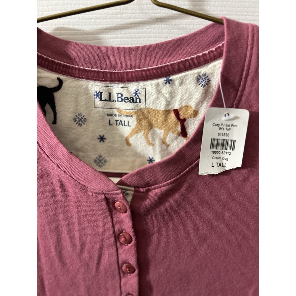 LL Bean Women's Pajama Top NWT Size Large Tall - Picture 2 of 2